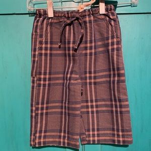 Plaid drawstring boys pants